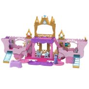 Disney Princess Carriage to Castle Transforming Playset with Aurora Small Doll, 3 Levels, 6 Play Areas, 4 Figures, Furniture & Accessories