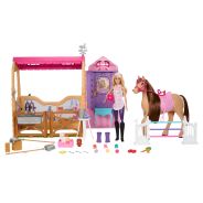 Barbie Toy Stable Playset with Doll, Horse & Accessories, 25+ Pieces with 6 Areas of Play, Inspired by Barbie Mysteries: The Great Horse Chase