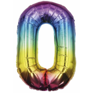 65cm  0 Ombre Rainbow Foil Balloon