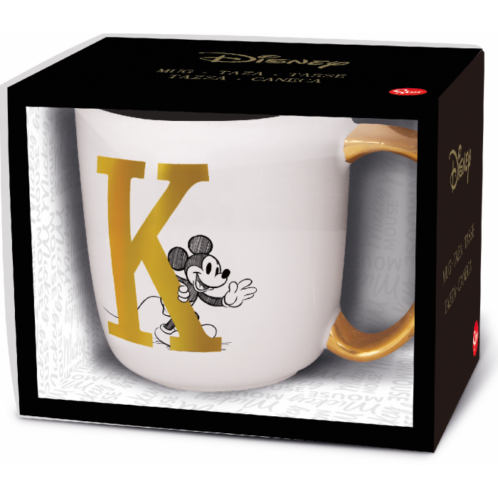 Mickey Alphabet Mug 'K' Gift Box